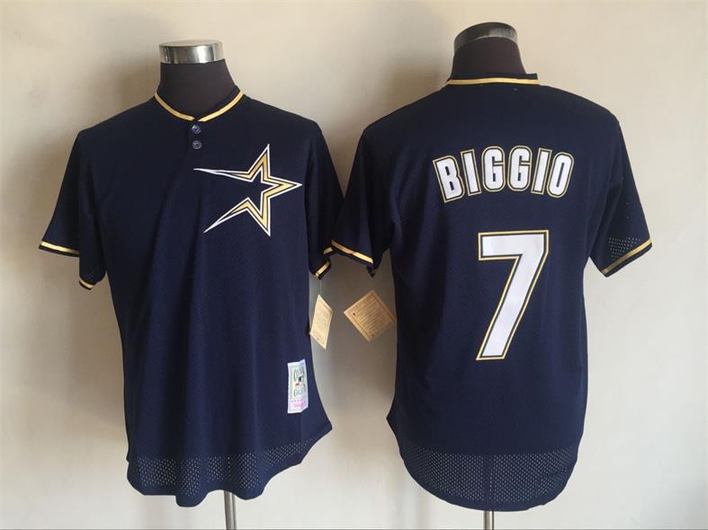 2017 MLB Houston Astros #7 Craig Biggio Blue Throwback Jerseys->houston astros->MLB Jersey